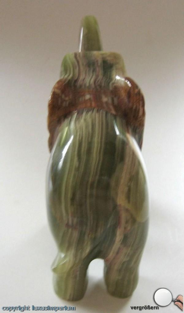 Onyxelefant Antik Elefant aus Onyx-Marmor Edelstein Onyx Figur Tier